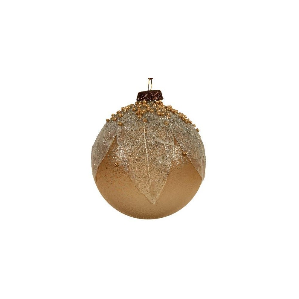 SFERA IN VETRO CON FOGLIE BROW